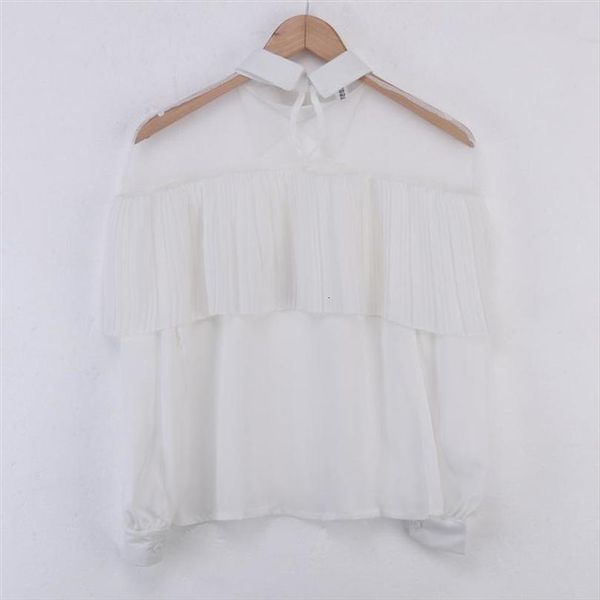 fashion blusas mulher elegantes chiffon lace white blouse women peter pan collar shirt dentelle shirts